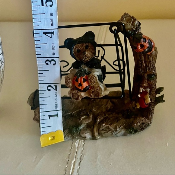 K's Collection Teddy Bear on Swing with Pumpkin Halloween - Picture 5 of 5